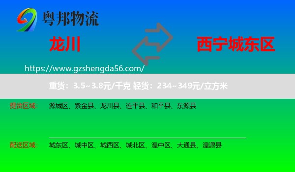 龙川县到城东区物流专线