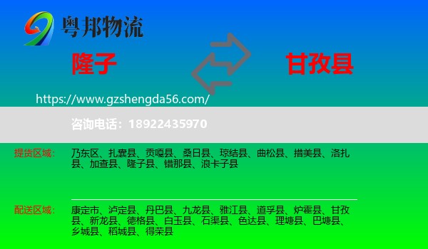 隆子县到甘孜县物流专线