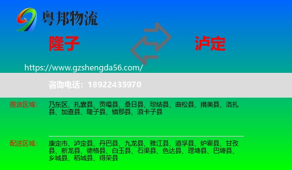 隆子县到泸定县物流专线