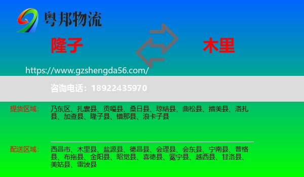 隆子县到木里县物流专线
