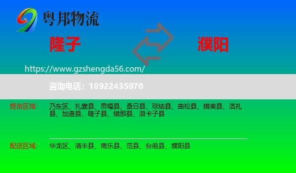 隆子县到濮阳县物流专线