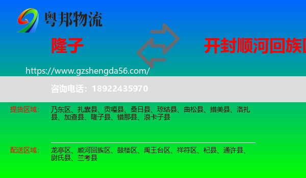 隆子县到顺河回族区物流专线