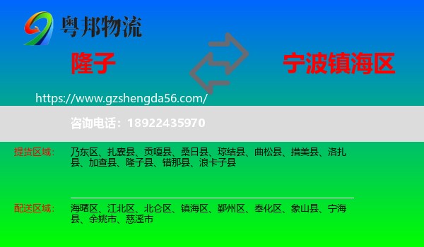 隆子县到镇海区物流专线
