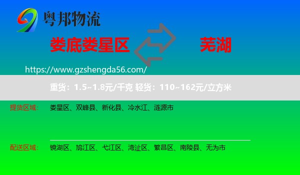 娄星区到芜湖物流专线