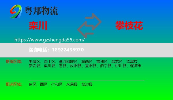 栾川县到攀枝花物流