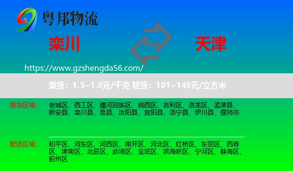 栾川县到天津专线
