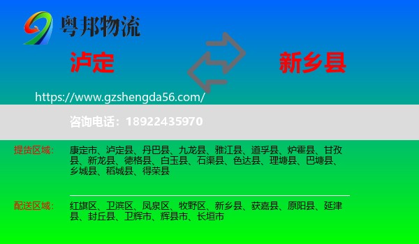 泸定县到新乡县物流专线