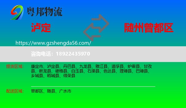 泸定县到曾都区物流专线