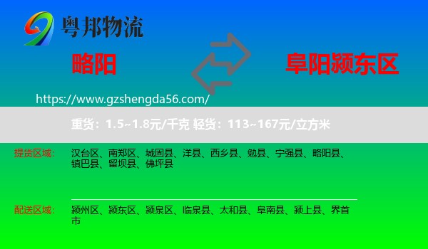 略阳县到颍东区物流专线