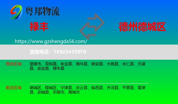 禄丰县到德城区物流专线
