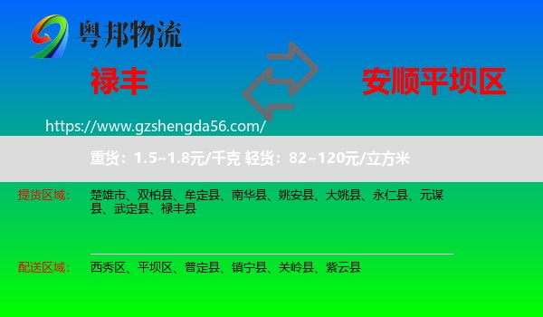 禄丰县到平坝区物流专线