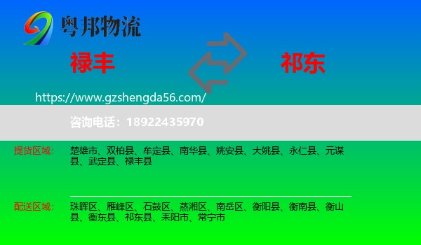 禄丰县到祁东县物流专线