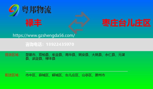 禄丰县到台儿庄区物流专线