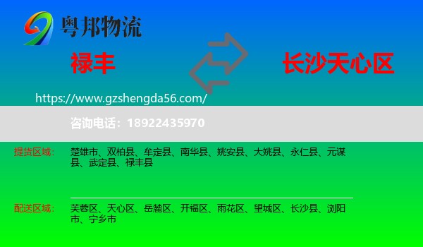 禄丰县到天心区物流专线