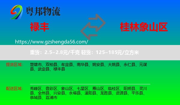 禄丰县到象山区物流专线
