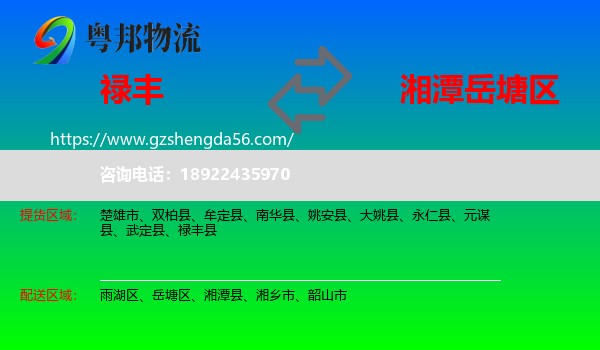 禄丰县到岳塘区物流专线