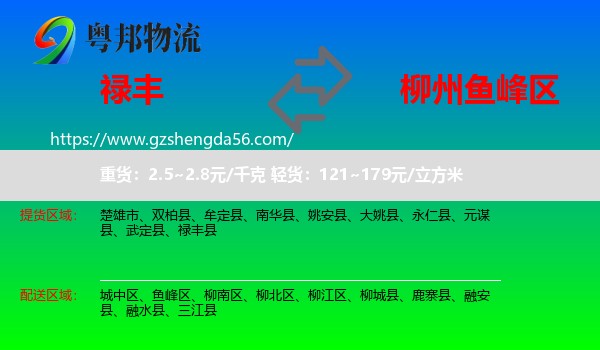 禄丰县到鱼峰区物流专线