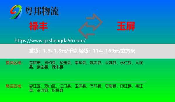 禄丰县到玉屏县物流专线