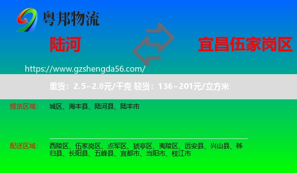 陆河县到伍家岗区物流专线