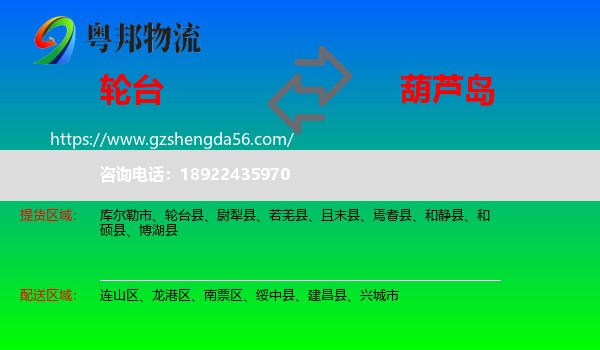 轮台县到葫芦岛物流专线