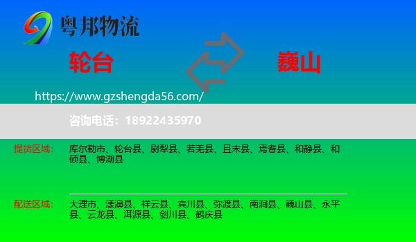 轮台县到巍山县物流专线