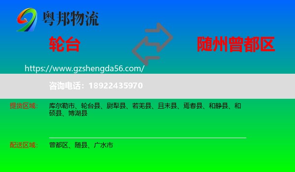 轮台县到曾都区物流专线