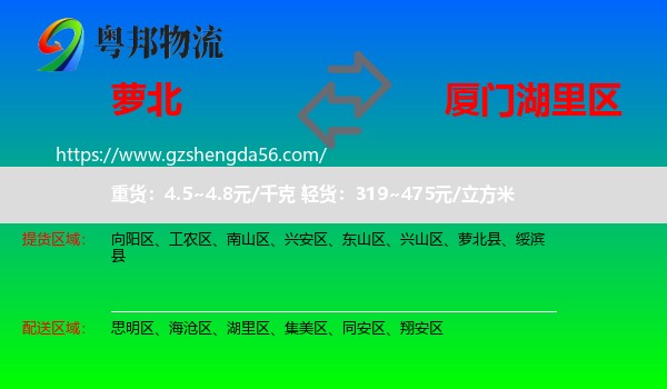 萝北县到湖里区物流专线