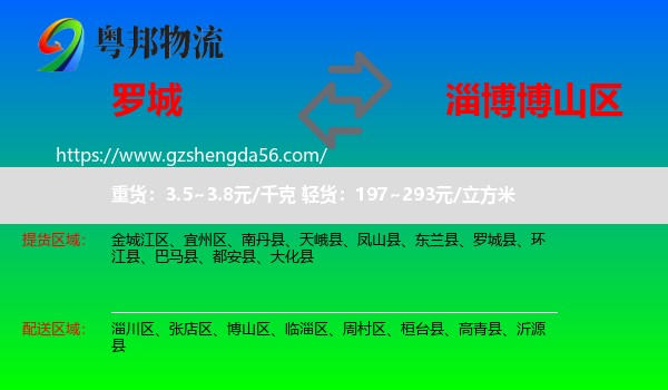 罗城县到博山区物流专线