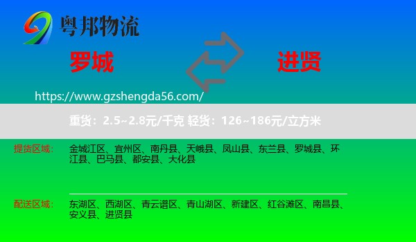 罗城县到进贤县物流专线