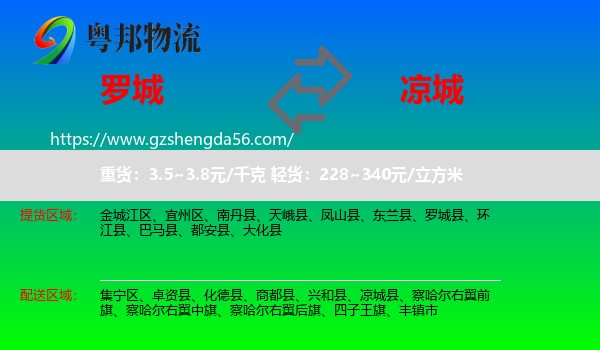 罗城县到凉城县物流专线