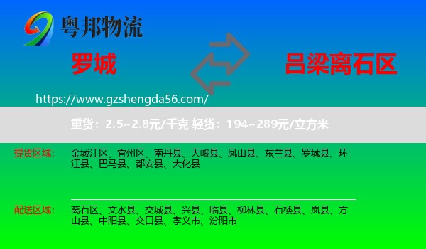 罗城县到离石区物流专线