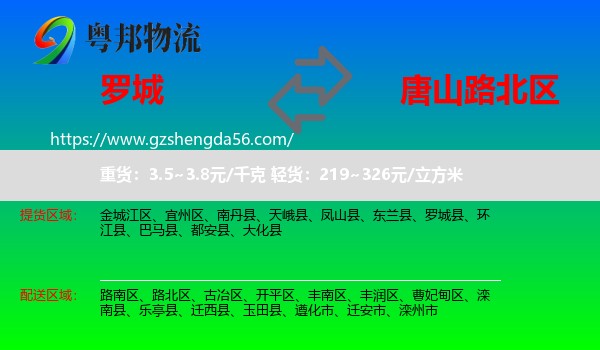 罗城县到路北区物流专线