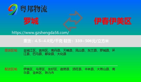 罗城县到伊美区物流专线