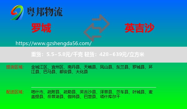 罗城县到英吉沙县物流专线