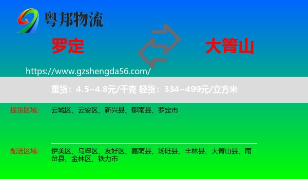 罗定市到大箐山县物流专线