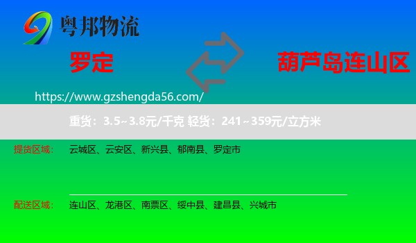 罗定市到连山区物流专线