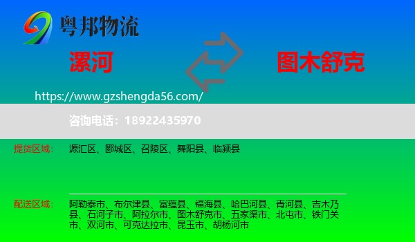 漯河到图木舒克市物流专线