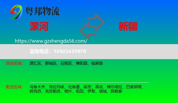 漯河到新疆物流