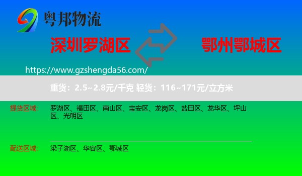 罗湖区到鄂城区物流专线