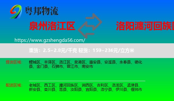洛江区到瀍河回族区物流专线