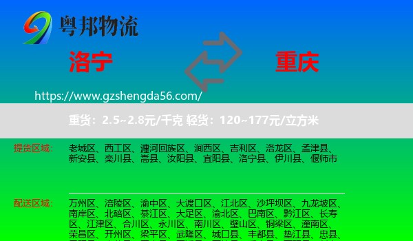 洛宁县到重庆专线