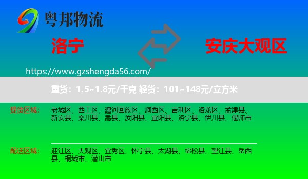 洛宁县到大观区物流专线