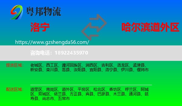 洛宁县到道外区物流专线