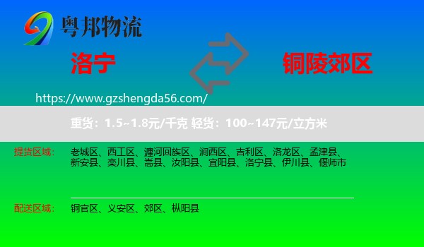 洛宁县到郊区物流专线