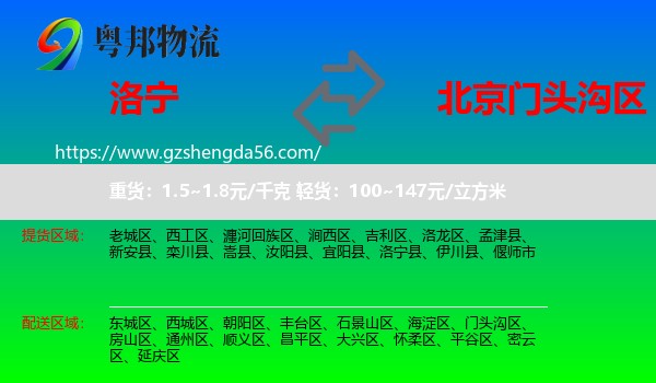 洛宁县到门头沟区物流