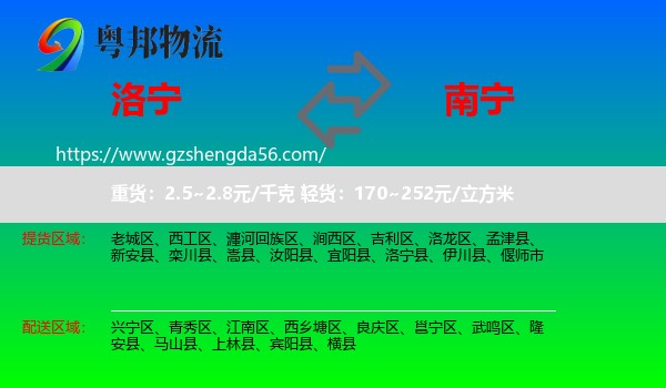 洛宁县到南宁专线