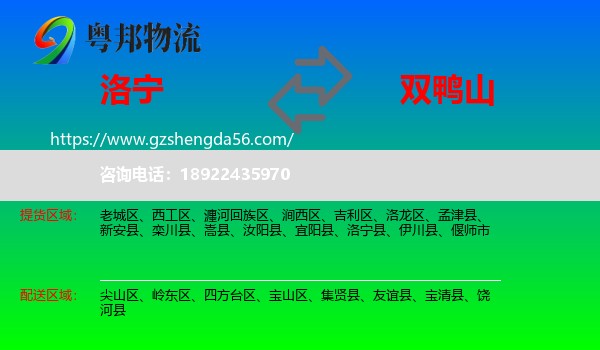 洛宁县到双鸭山物流