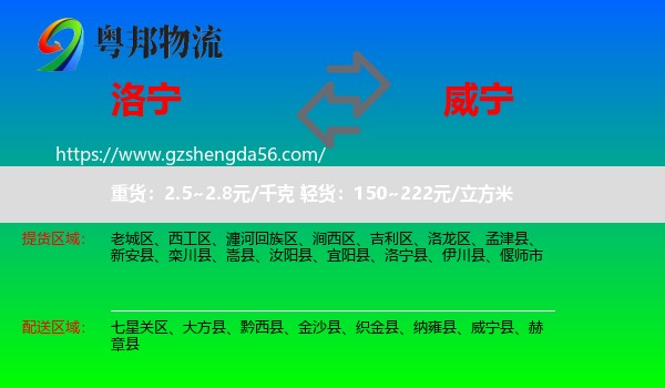 洛宁县到威宁县物流专线
