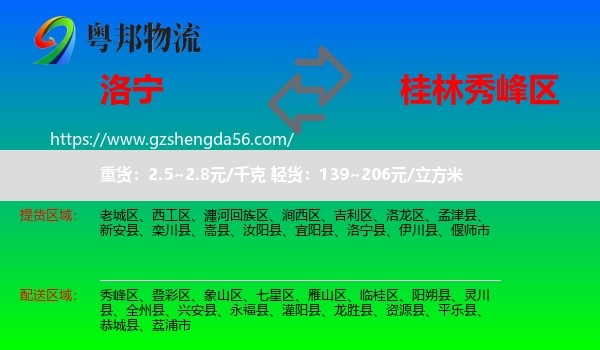洛宁县到秀峰区物流专线