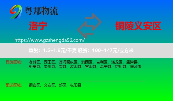 洛宁县到义安区物流专线